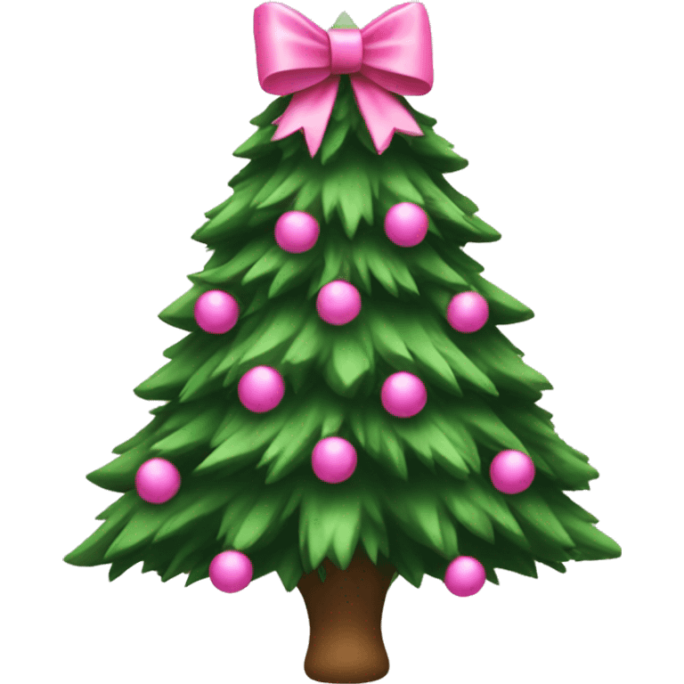 Christmas tree with pink bows on it emoji