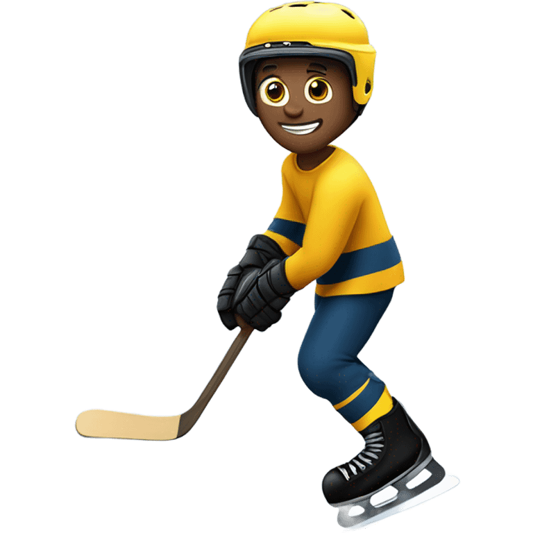 Hockey player on ice pond emoji