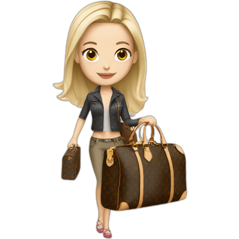 Travel white girl with louis vuitton bag emoji