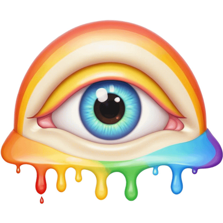 cute melted rainbow eye emoji