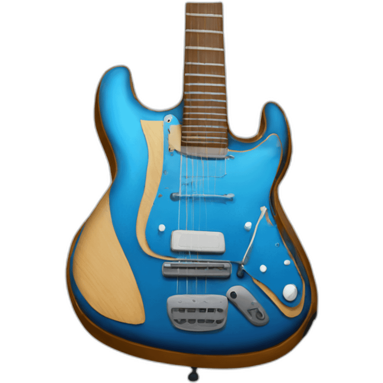 Guitare électrique bleue emoji