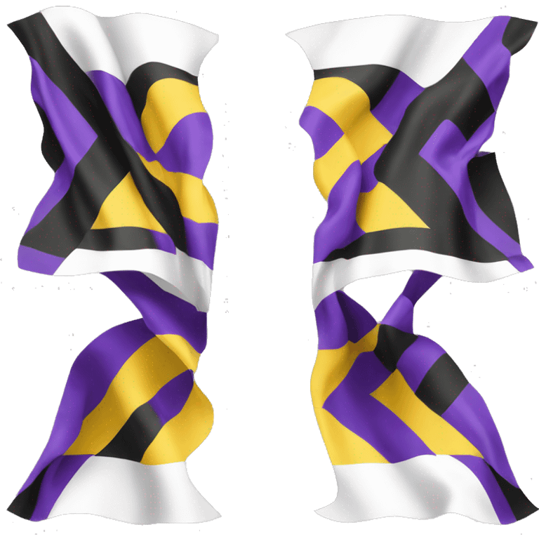 flag emoji, four horizontal stripes, yellow first stripe, white second stripe, purple third stripe, black last stripe emoji