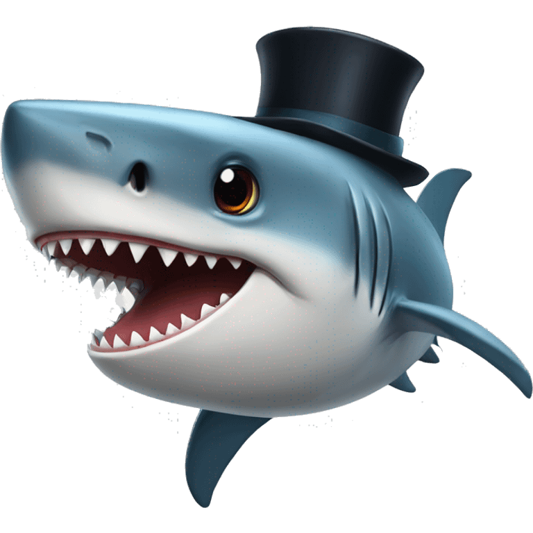 Shark with tophat emoji