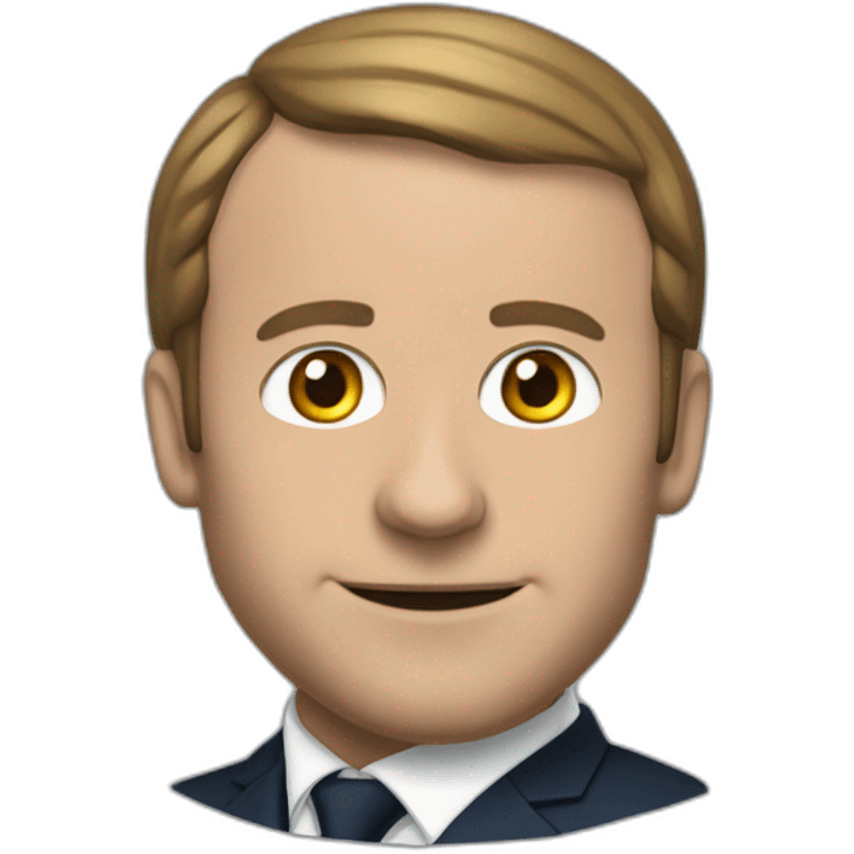 Macron tendun bras devant sa tête emoji