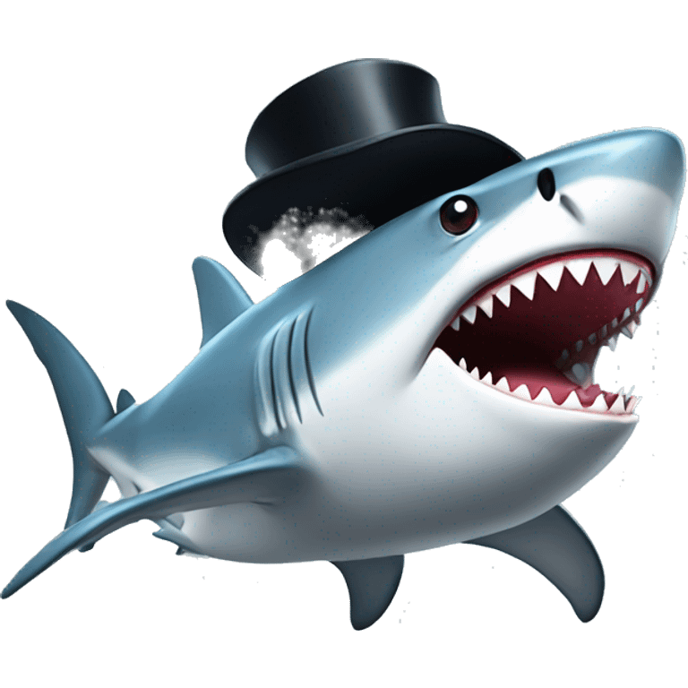 Shark with top hat emoji