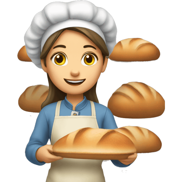 girl cooking bread emoji