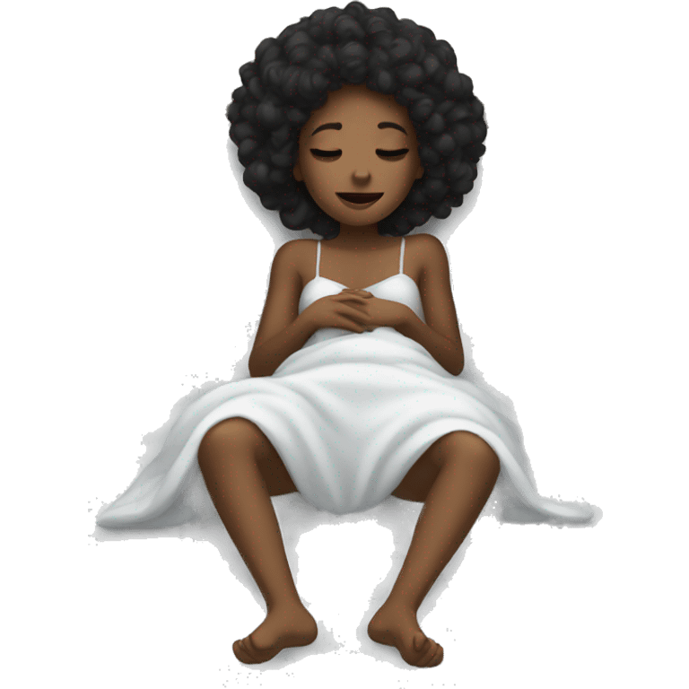 Black girl lying in bed  emoji