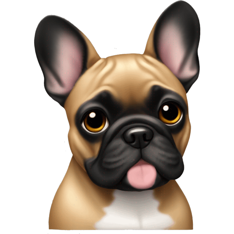 Fawn French bulldog with black face emoji