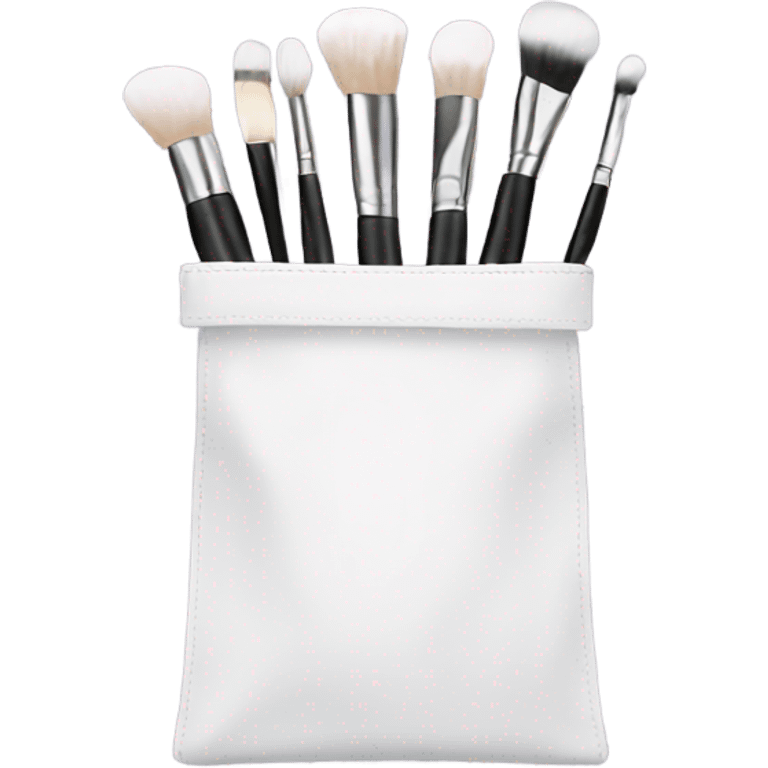 White bag with makeup brushes emoji