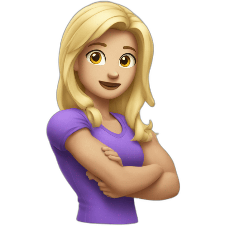 Strong muscle arm blonde girl emoji