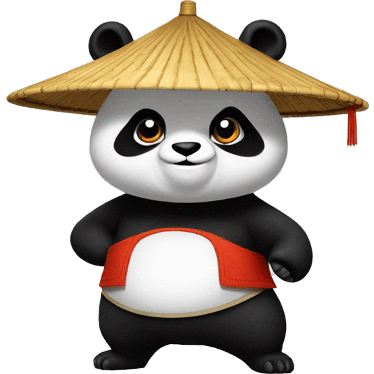 kung fu panda po avec chapeau samourai emoji