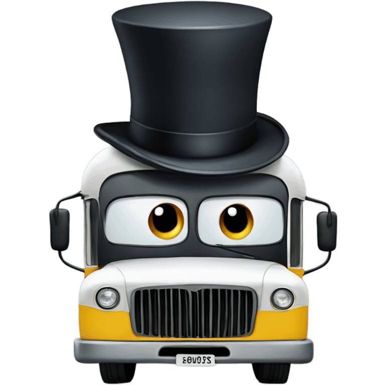 bus with a top hat emoji