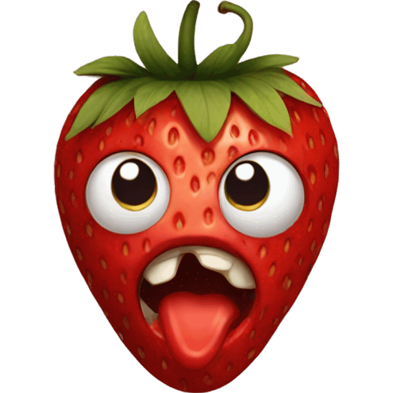 Horrifying strawberry  emoji