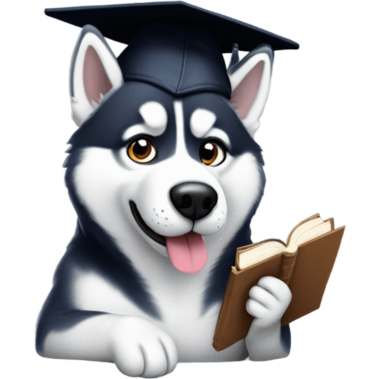 Academic husky emoji