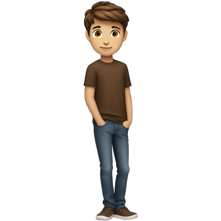 brown hair boy standing emoji