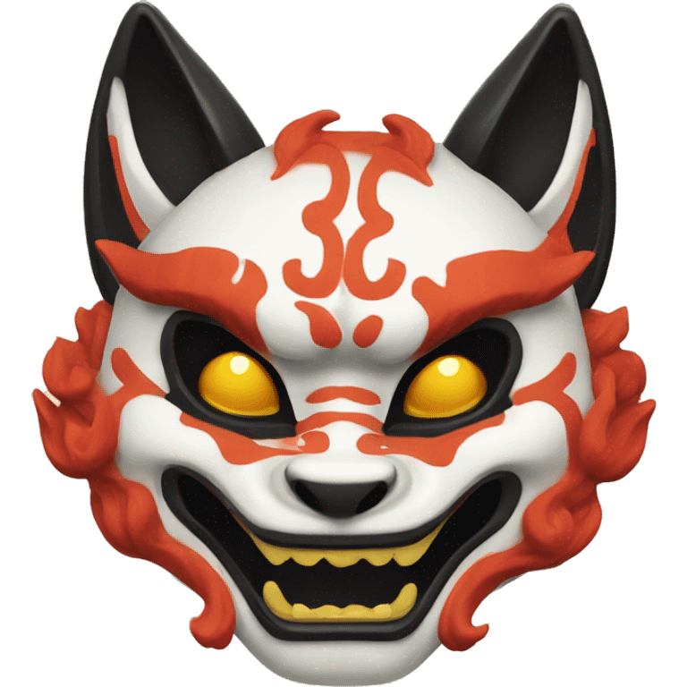 oni kitsune japanese mask emoji