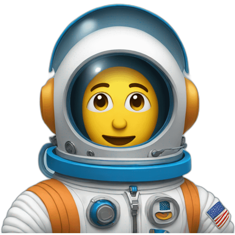 Spaceman with open blue spacesuit emoji