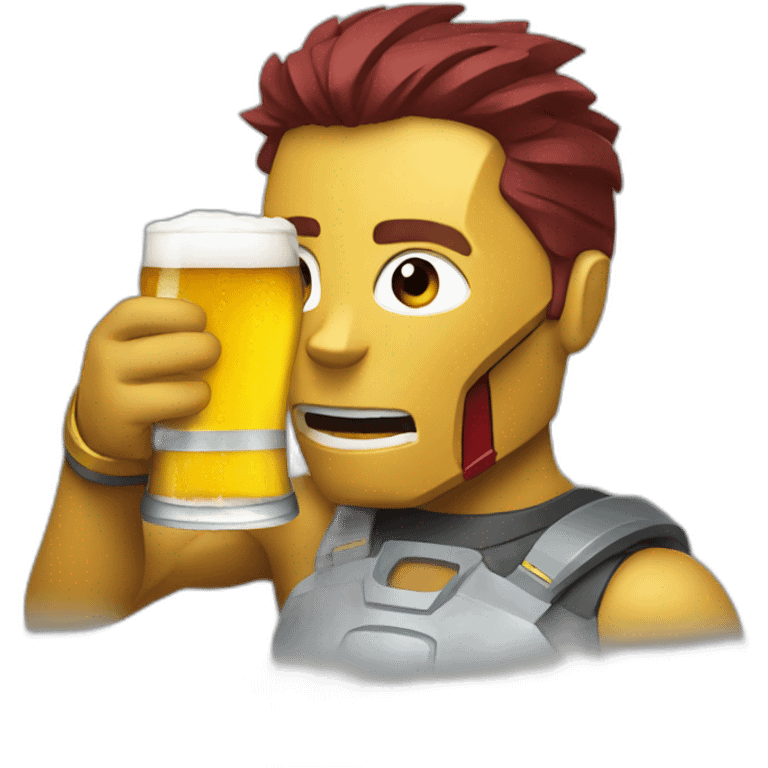 Ironman drinking beer emoji