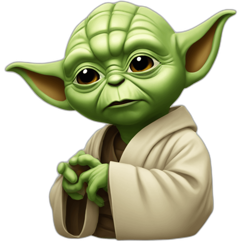 Maître yoda qui fait un bisou emoji