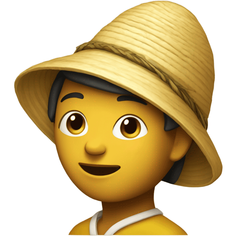 yellow person with rice hat emoji