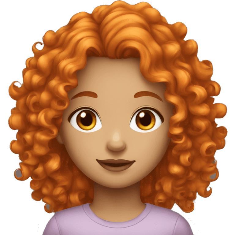 brown eyed orange curly hair girl  emoji