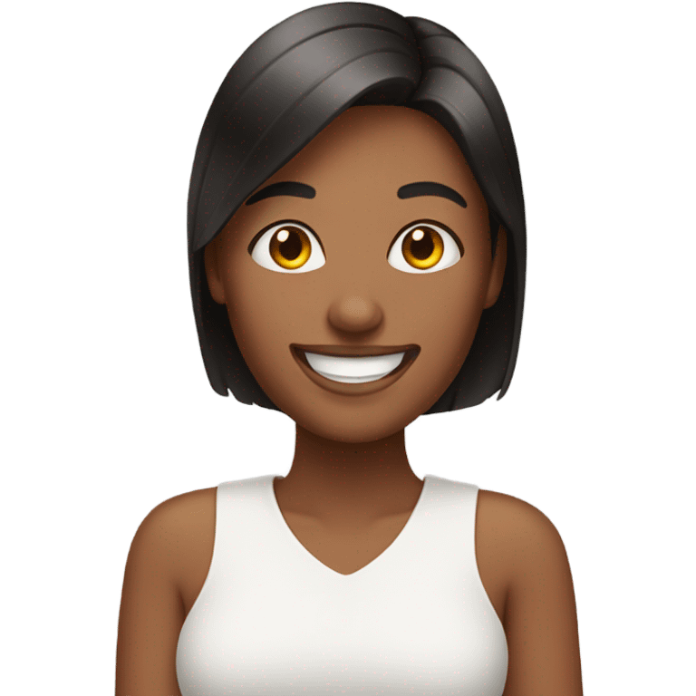 smiling woman with red nails emoji