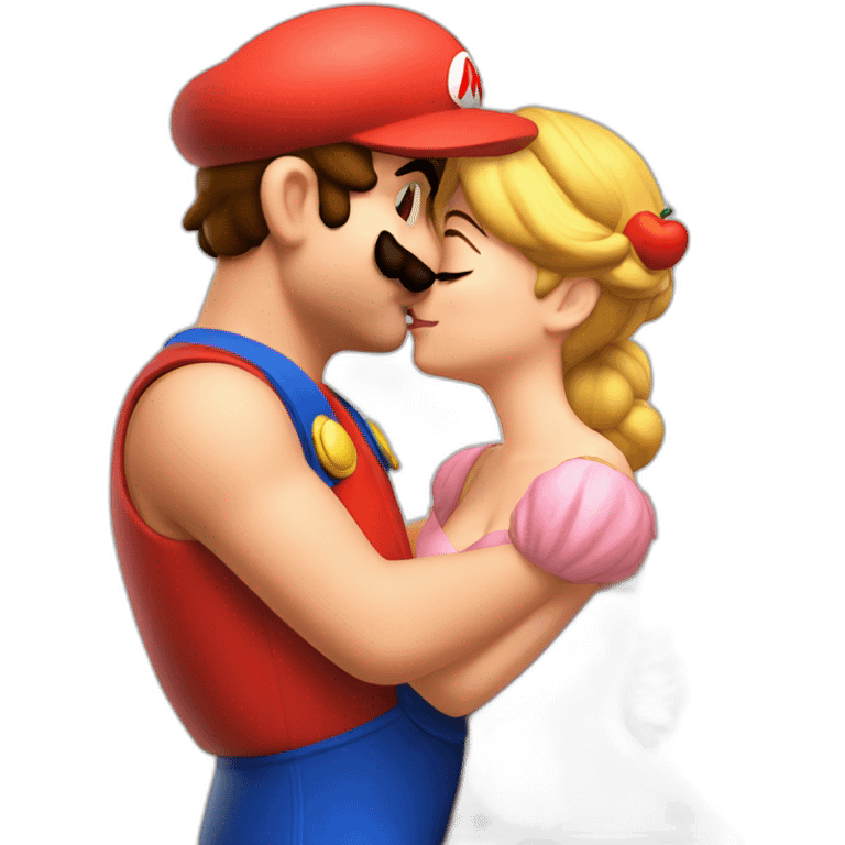 Mario kissing peach emoji