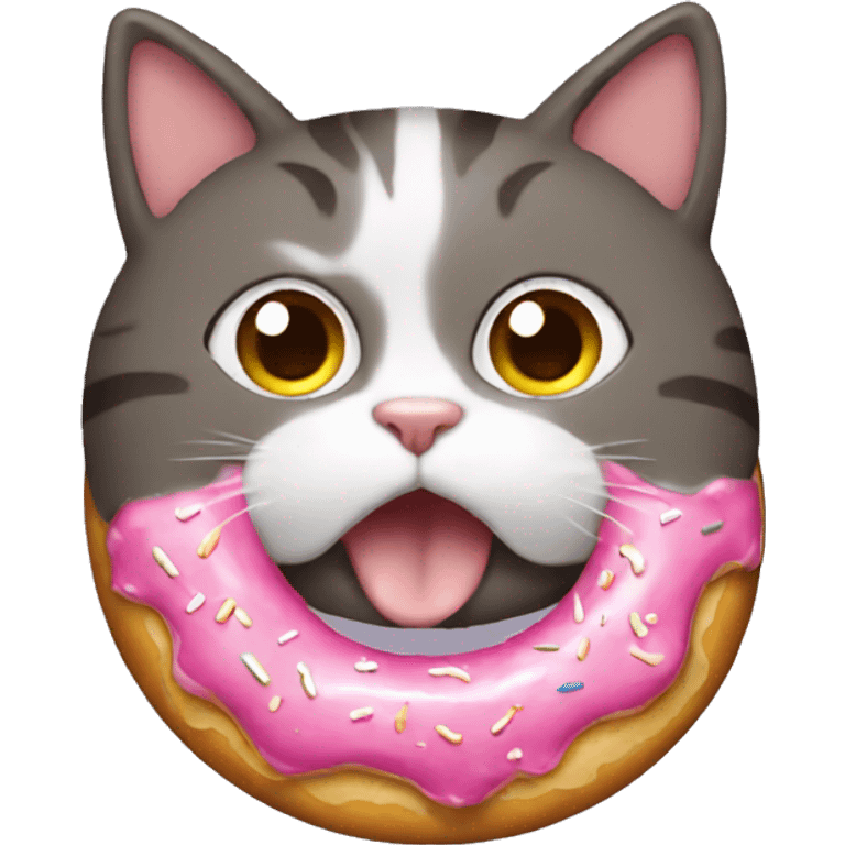 cat eating donut emoji