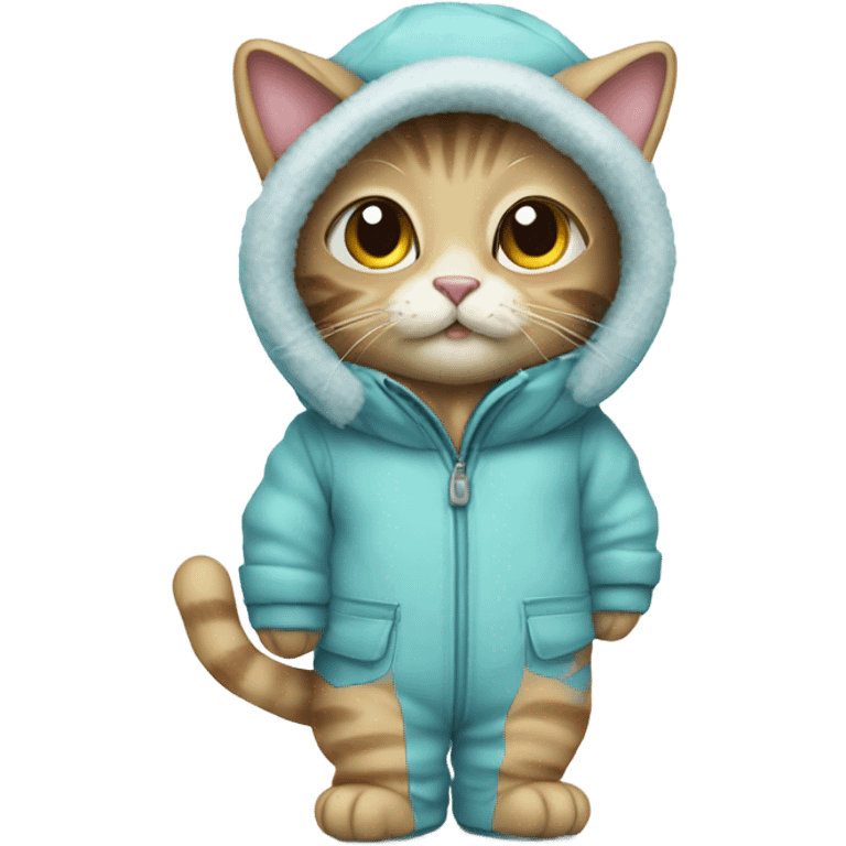 cat wearing snowsuit emoji