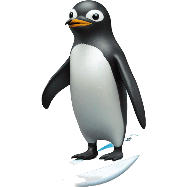 Surfing penguin emoji