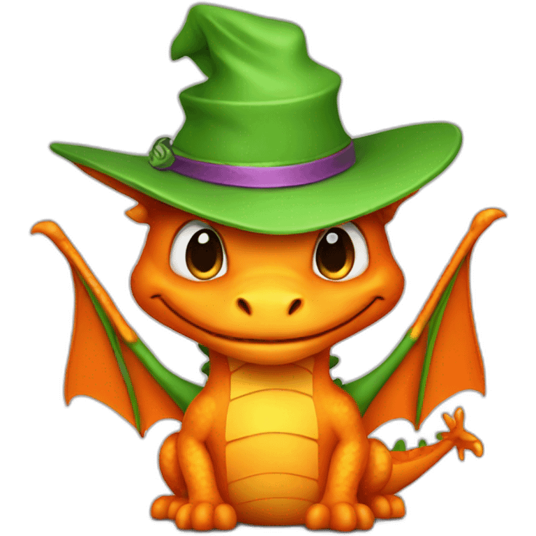 Orange dragon with Green hat emoji