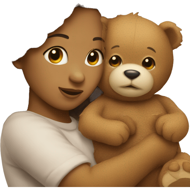 Teddy bear holding baby emoji