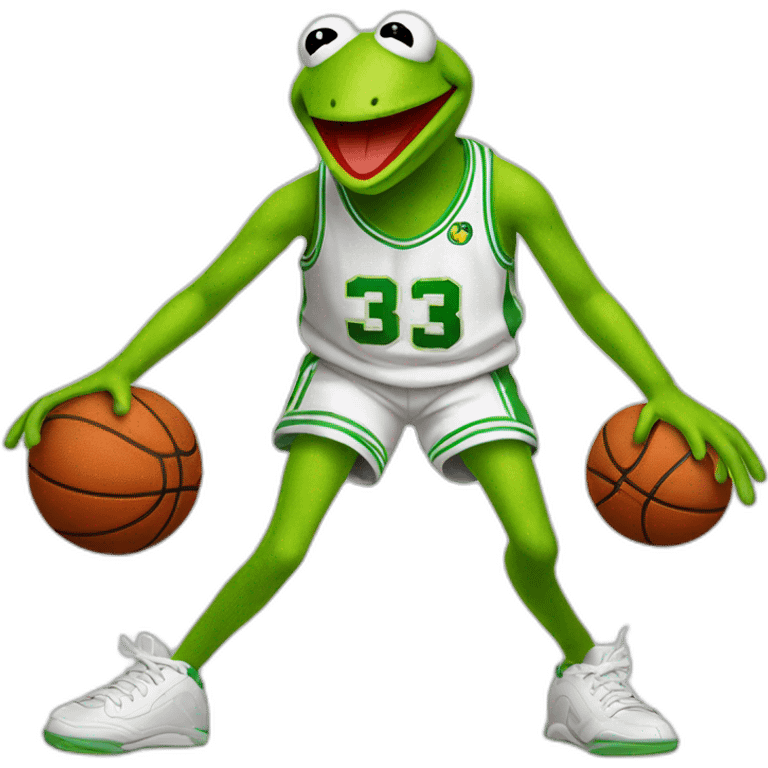 kermit the frog playing basketball emoji