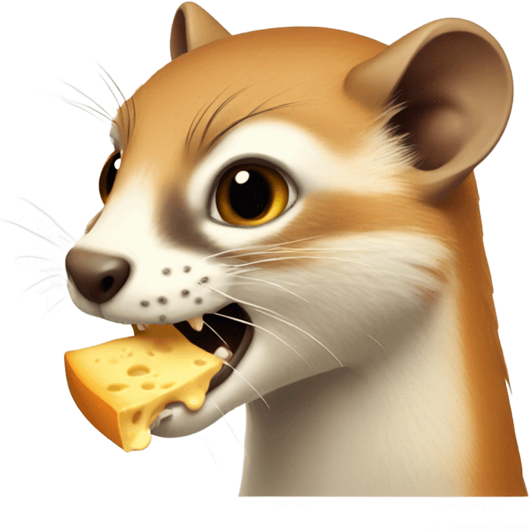 Ugly weasel eating cheesw emoji