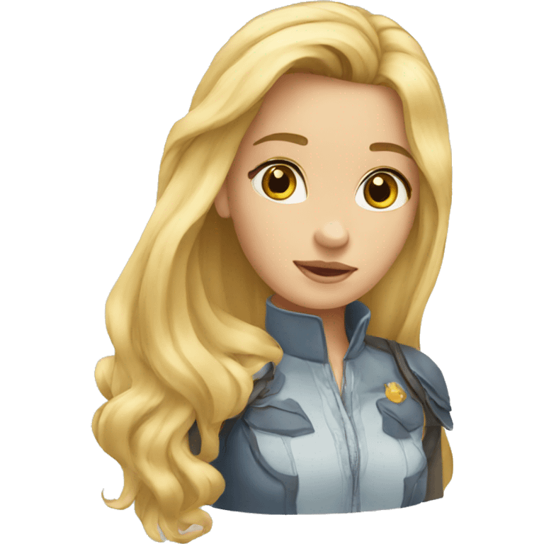 A blond girl Whit a horse  emoji