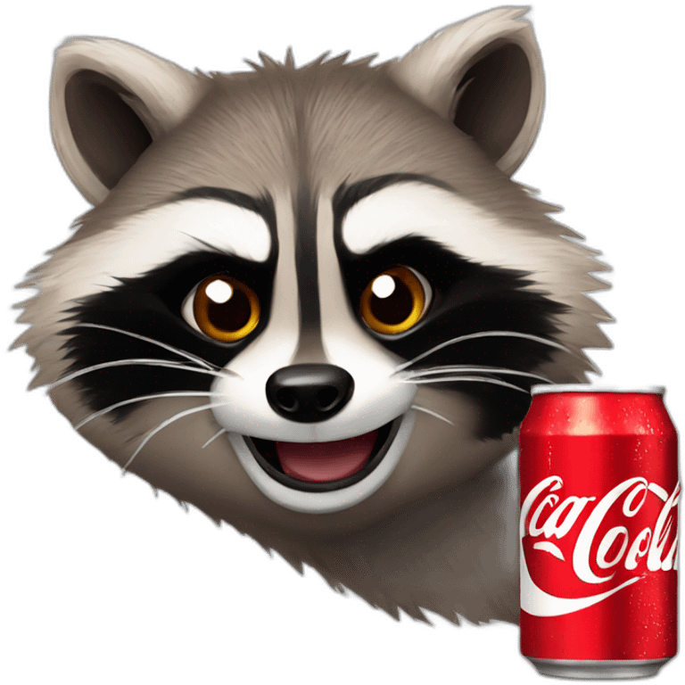 angry raccoon drink coca cola emoji