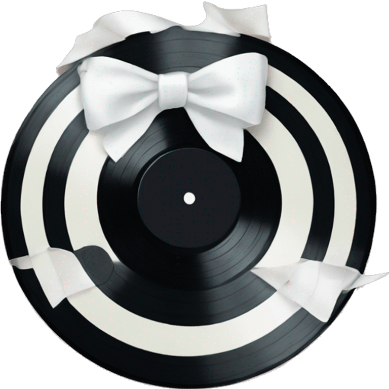 vinyl record with white bow emoji