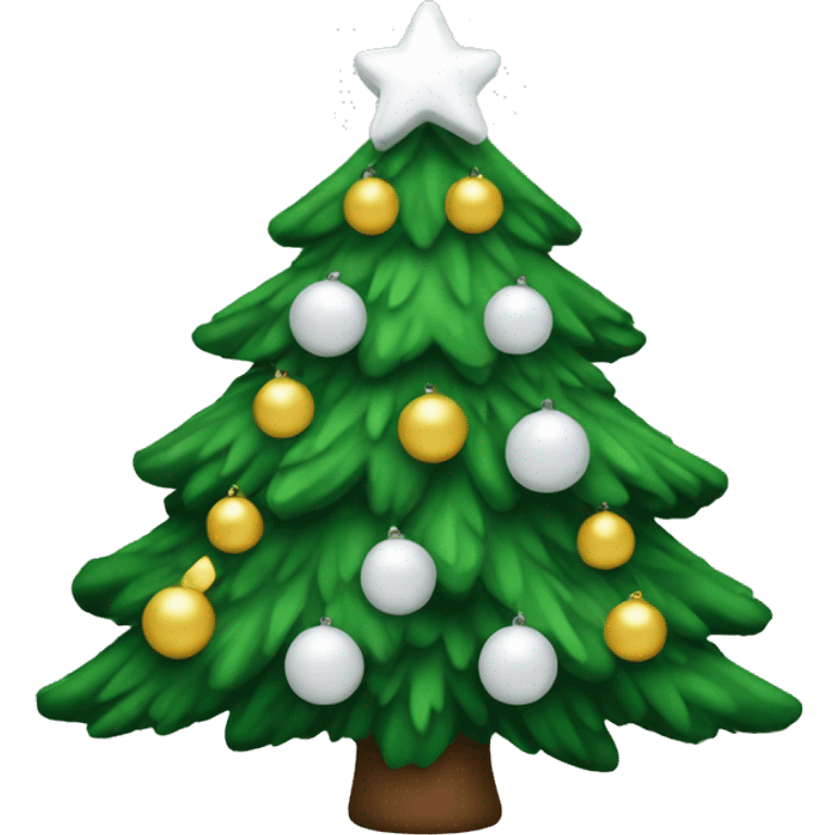 Christmas tree with white decorations emoji