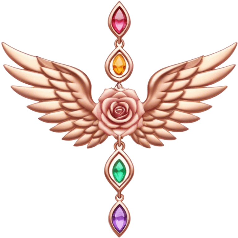 Rose gold wing of the chakra spirituality emoji