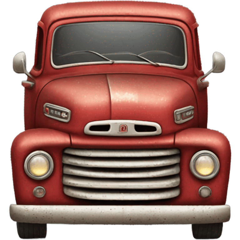 Red old style pick up truck emoji