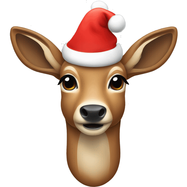 Deer with Christmas hat  emoji