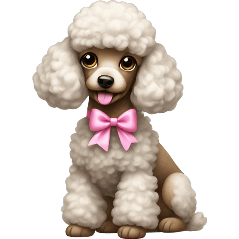 Poodle with a pink bow emoji