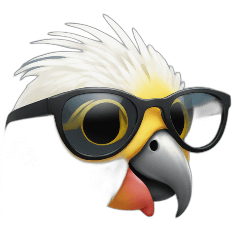 cockatiel with sunglasses emoji