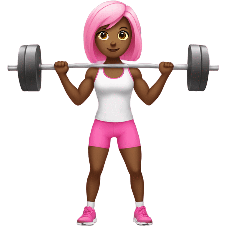 girl lifting weights pink emoji