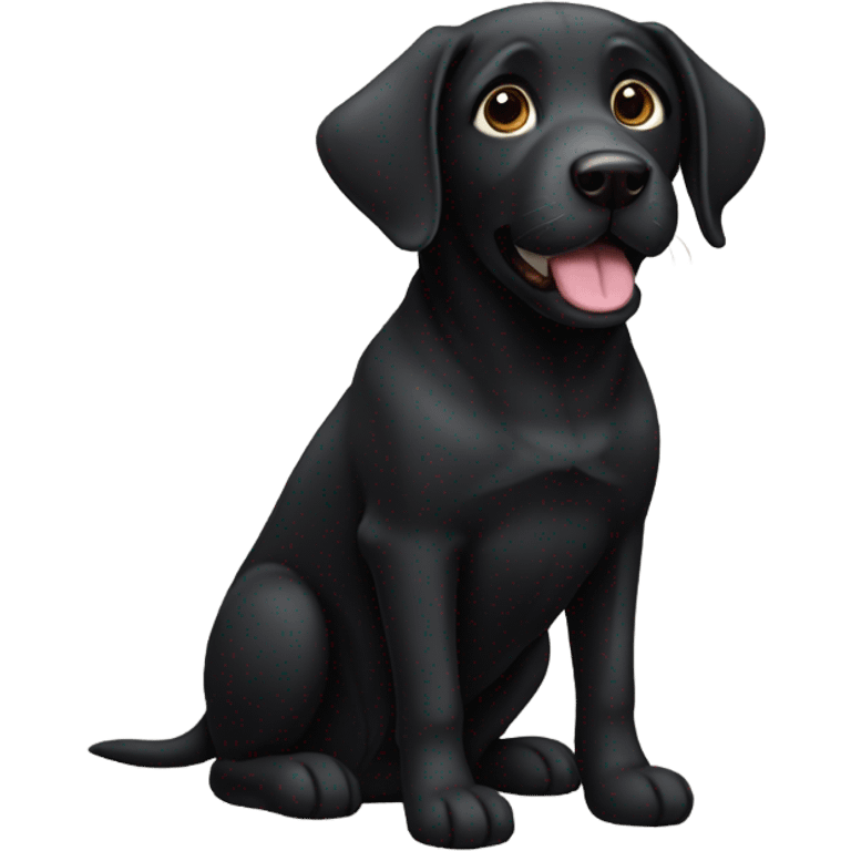 Black lab dog emoji