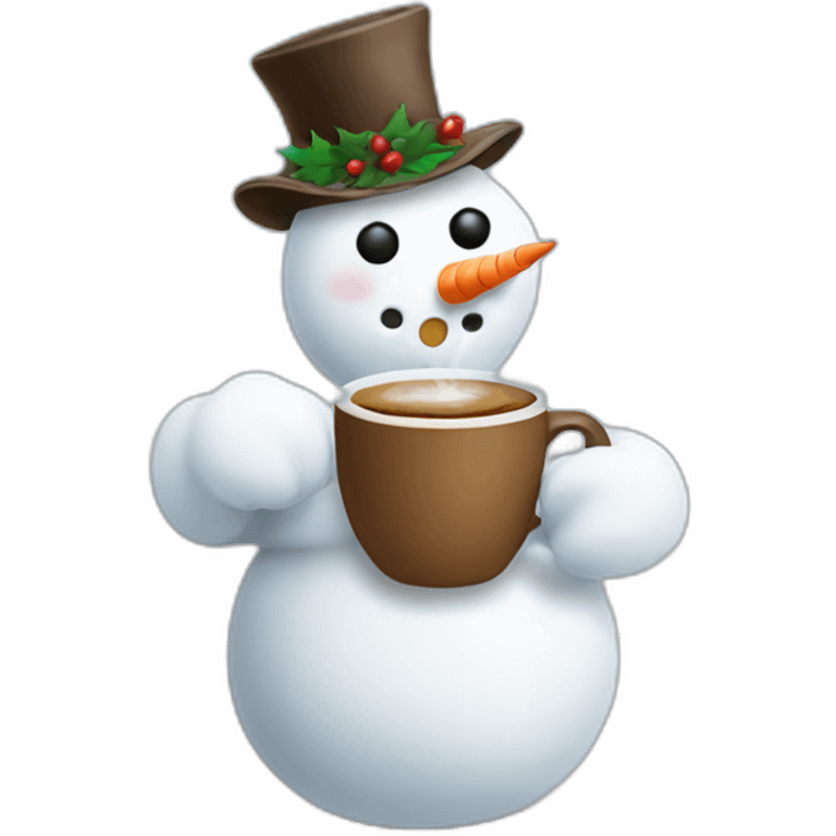 snowman drinking coffee emoji