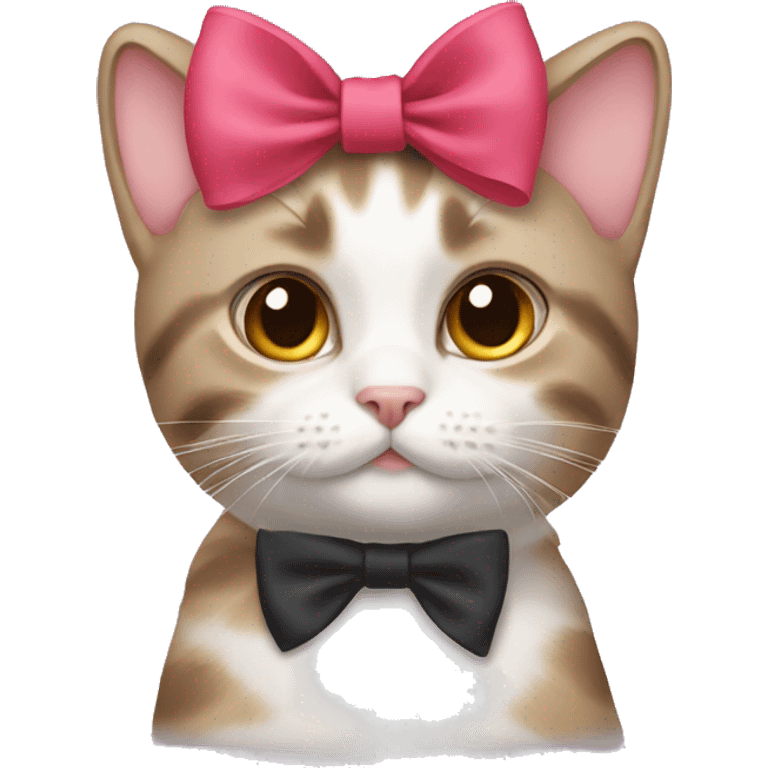 Cat wearing a bow on her head  emoji