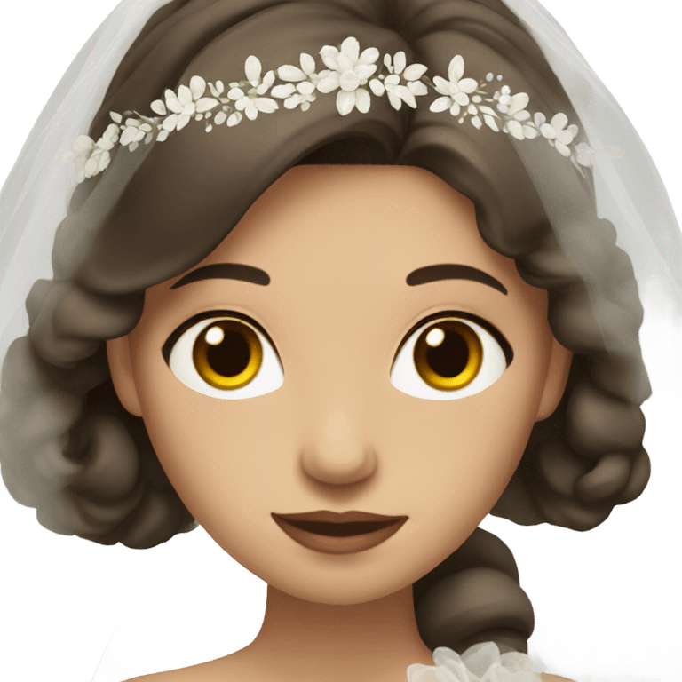 Bride with white skin and brown hair emoji