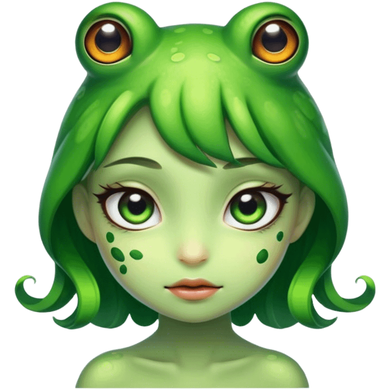 Girl that is a frog emoji