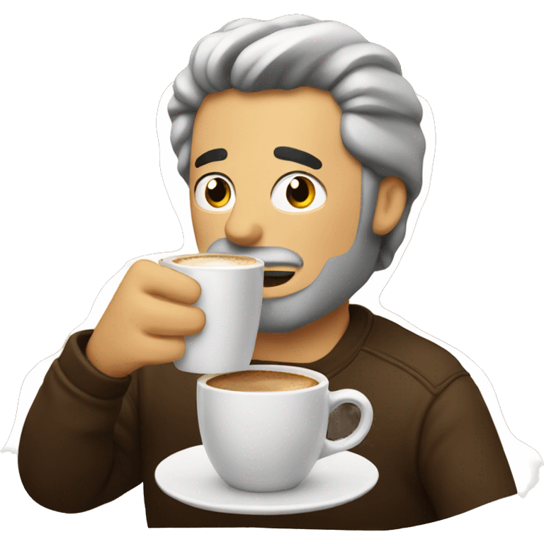 Classic emoji drinking a coffee emoji